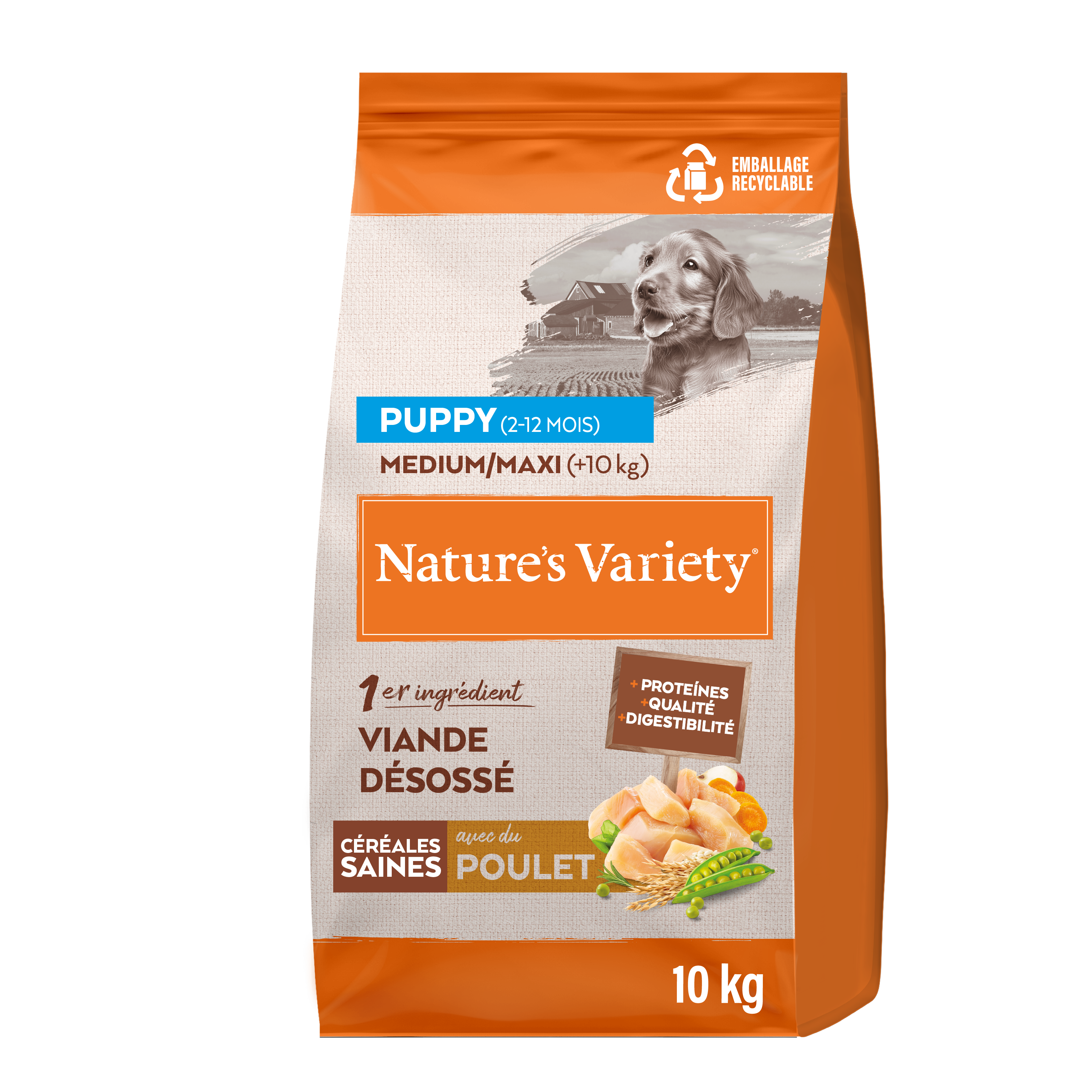 Croquettes pour chiot avec céréales saines medium maxi poulet 10 kg - Nature's Variety - Imagen 5