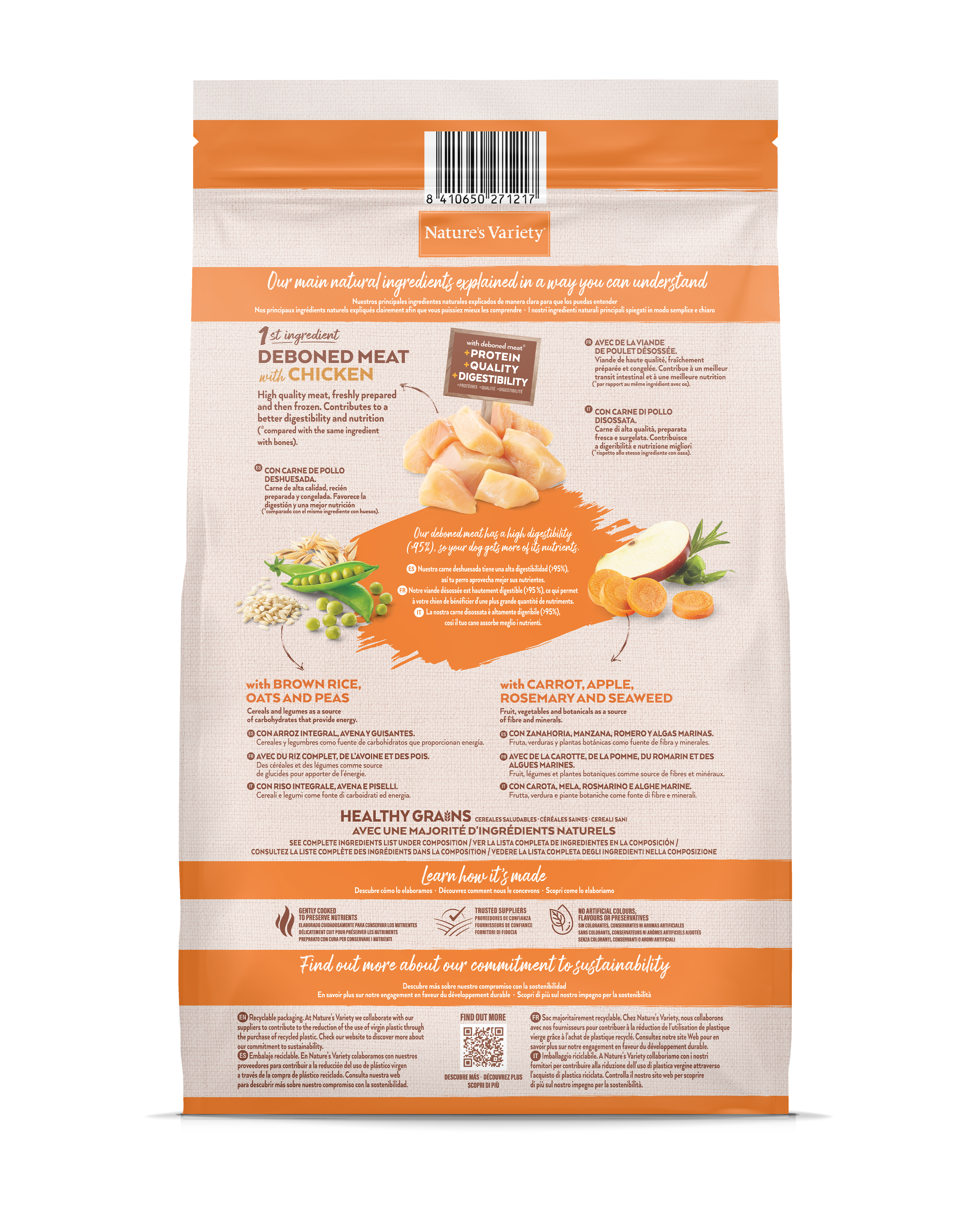 Croquettes pour chien adulte avec céréales saines medium maxi poulet 10 kg - Nature's Variety - Imagen 3