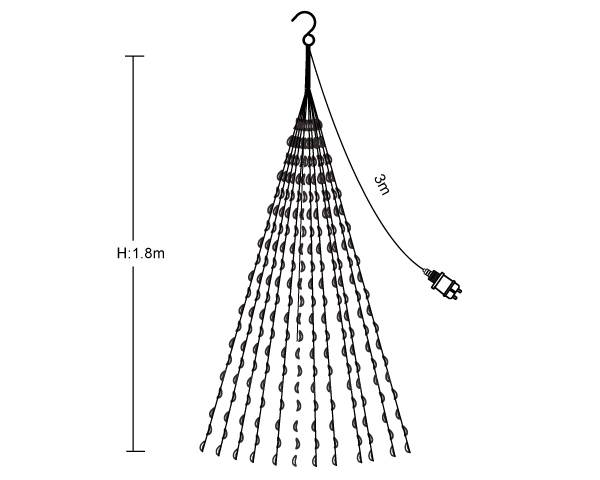 Blachere Illumination - Rideau de sapin micro LED - H.1,8m - Blanc pur - BLACHERE ILLUMINATION