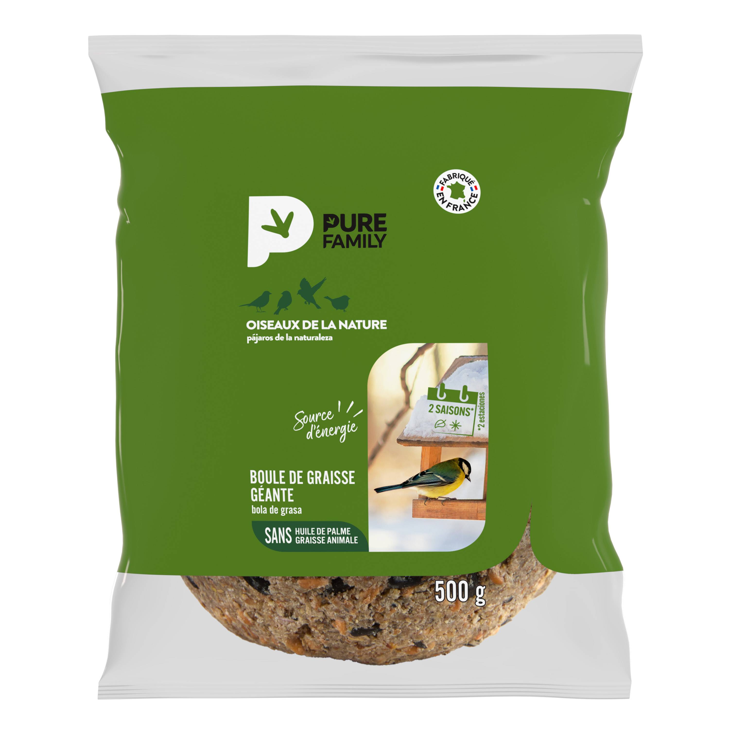 Pure Family - Boule de graisse géante nature 500 g - PURE FAMILY - Imagen 1