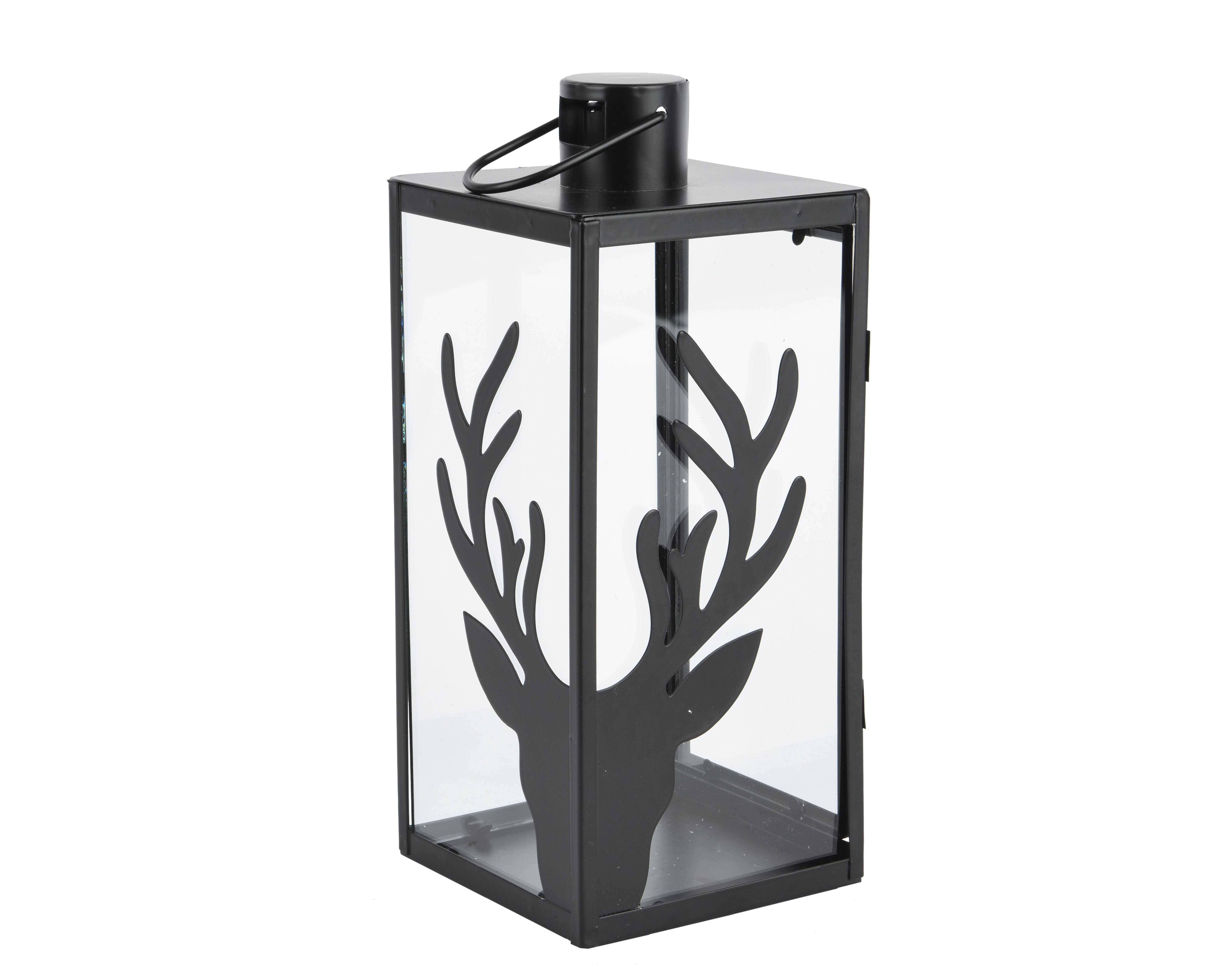 Linterna hierro negro L.12 x W.12 x H.28 cm