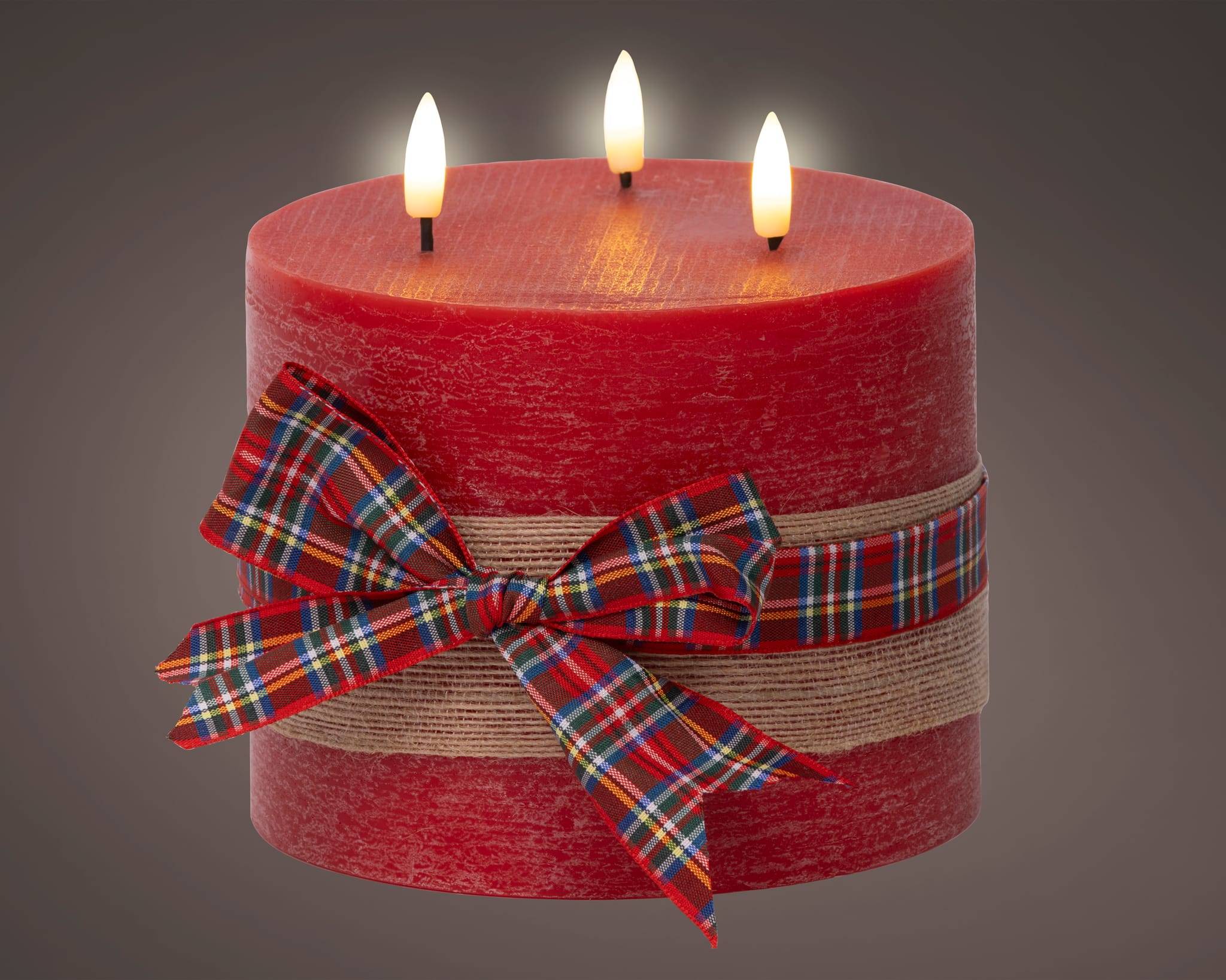 LED mèche bougie intérieur rouge Ø.15 x H.15 cm - 3 L