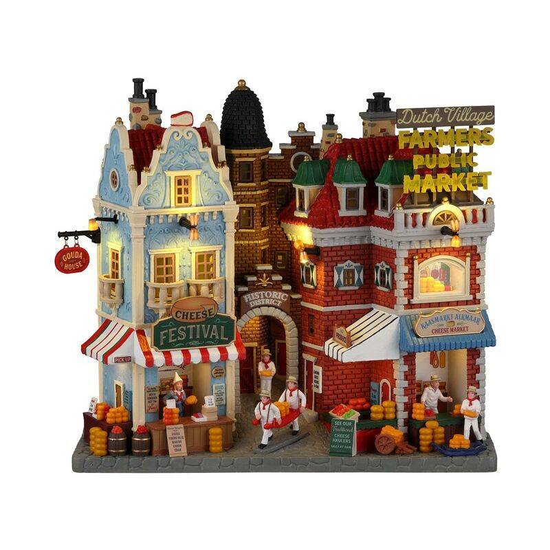 Dutch cheese festival & farmers market en résine rouge L.28,4 x l.12,4 x H.25,8 cm - LEMAX