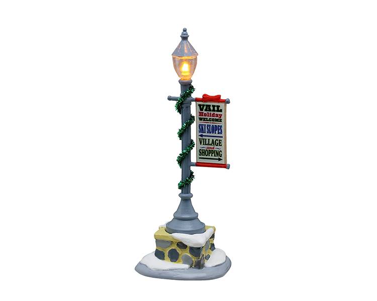 Lemax - Décoration Lampadaire et panneau - LEMAX
