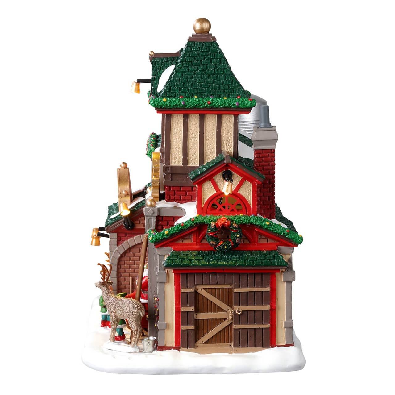 Écuries des rennes du Père Noël résine multicolore L.24,5 x l.14,5 x H.22,5 cm - LEMAX - Imagen 1