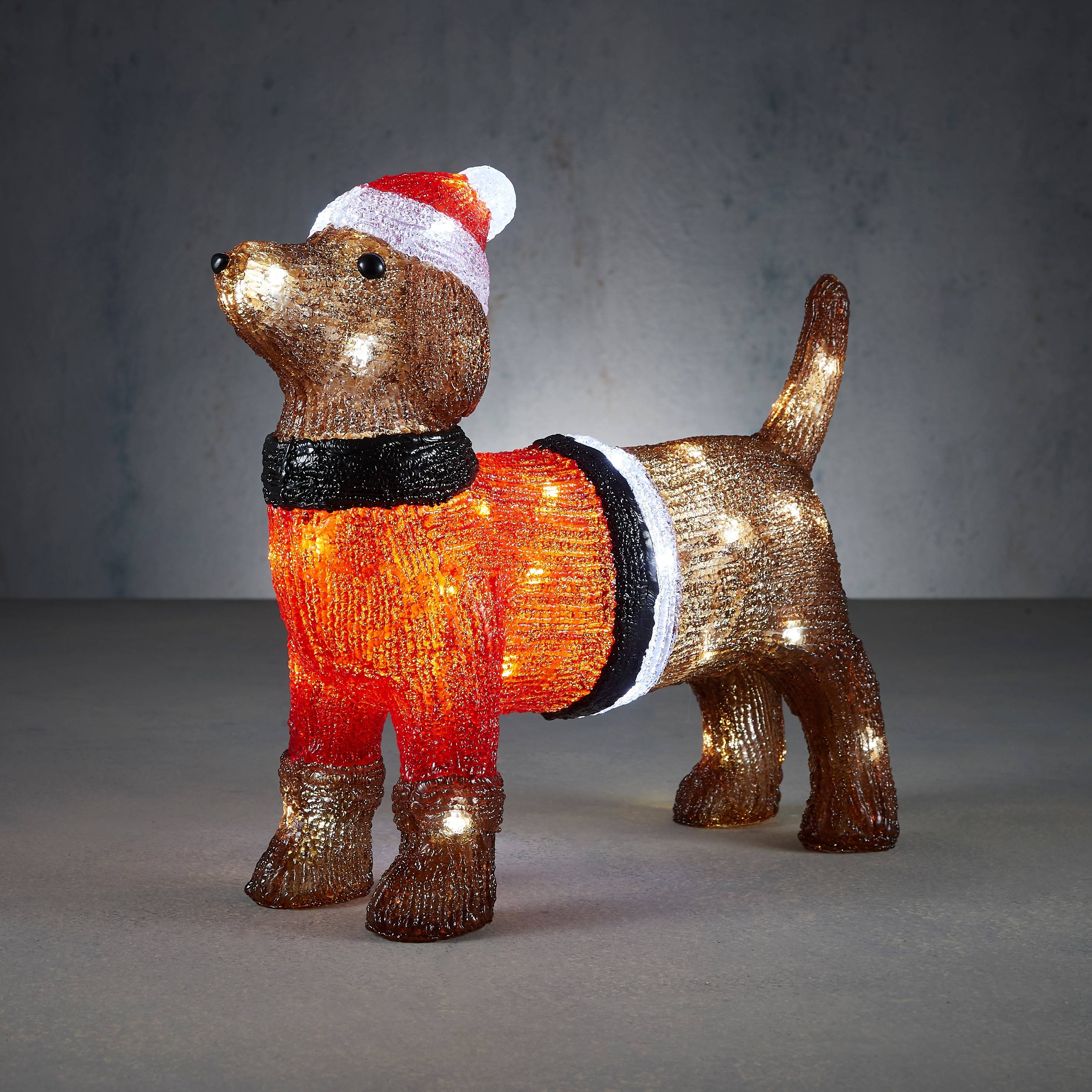 Luca Lighting Perro Acrílico 48led IP44 Adaptador Temporizador Multicolor L.44xl.12 xH.35 cm 0,88 kg