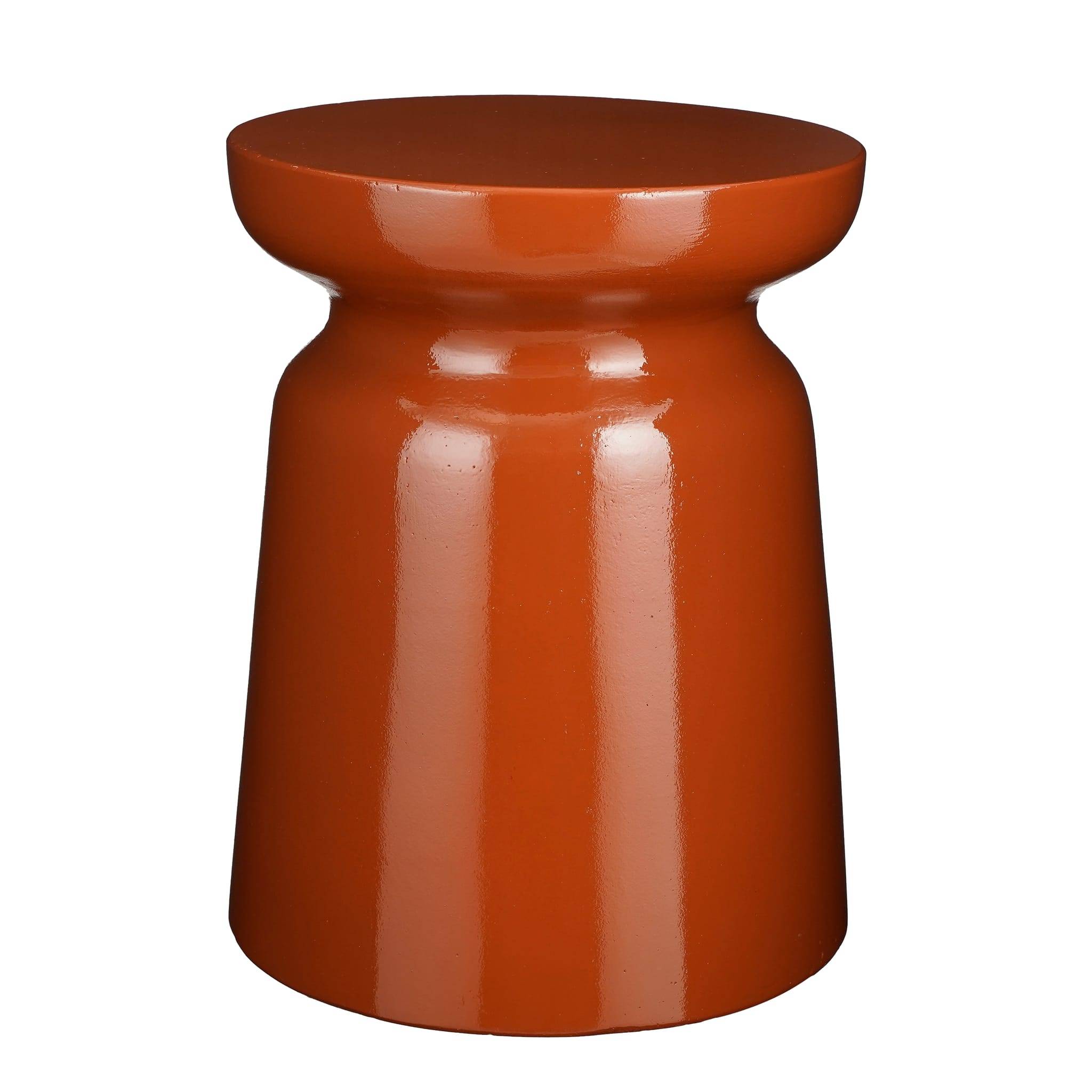 Table d'appoint céramique orange L.35 x P.35 x H.45 cm - MICA DECORATIONS - Imagen 1