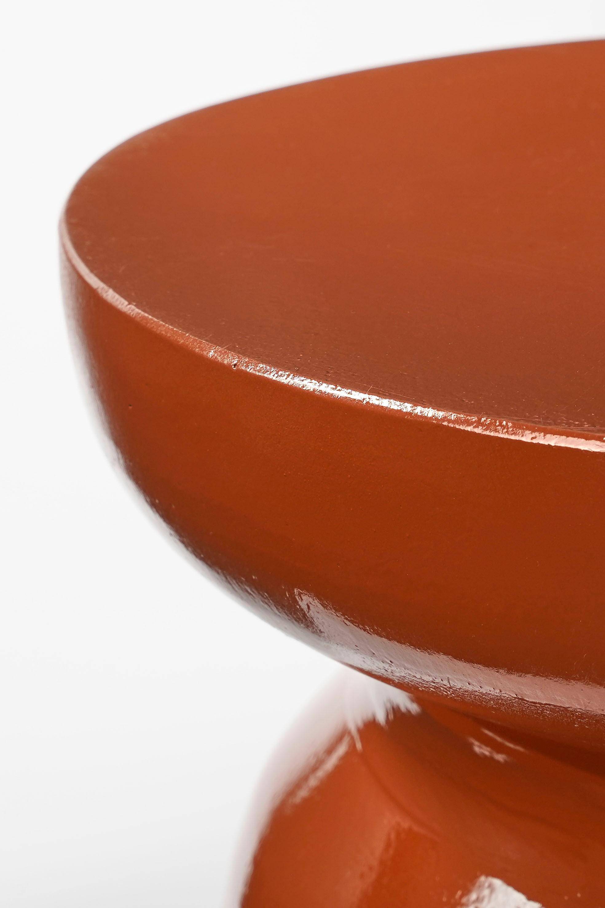 Table d'appoint céramique orange L.35 x P.35 x H.45 cm - MICA DECORATIONS - Imagen 4