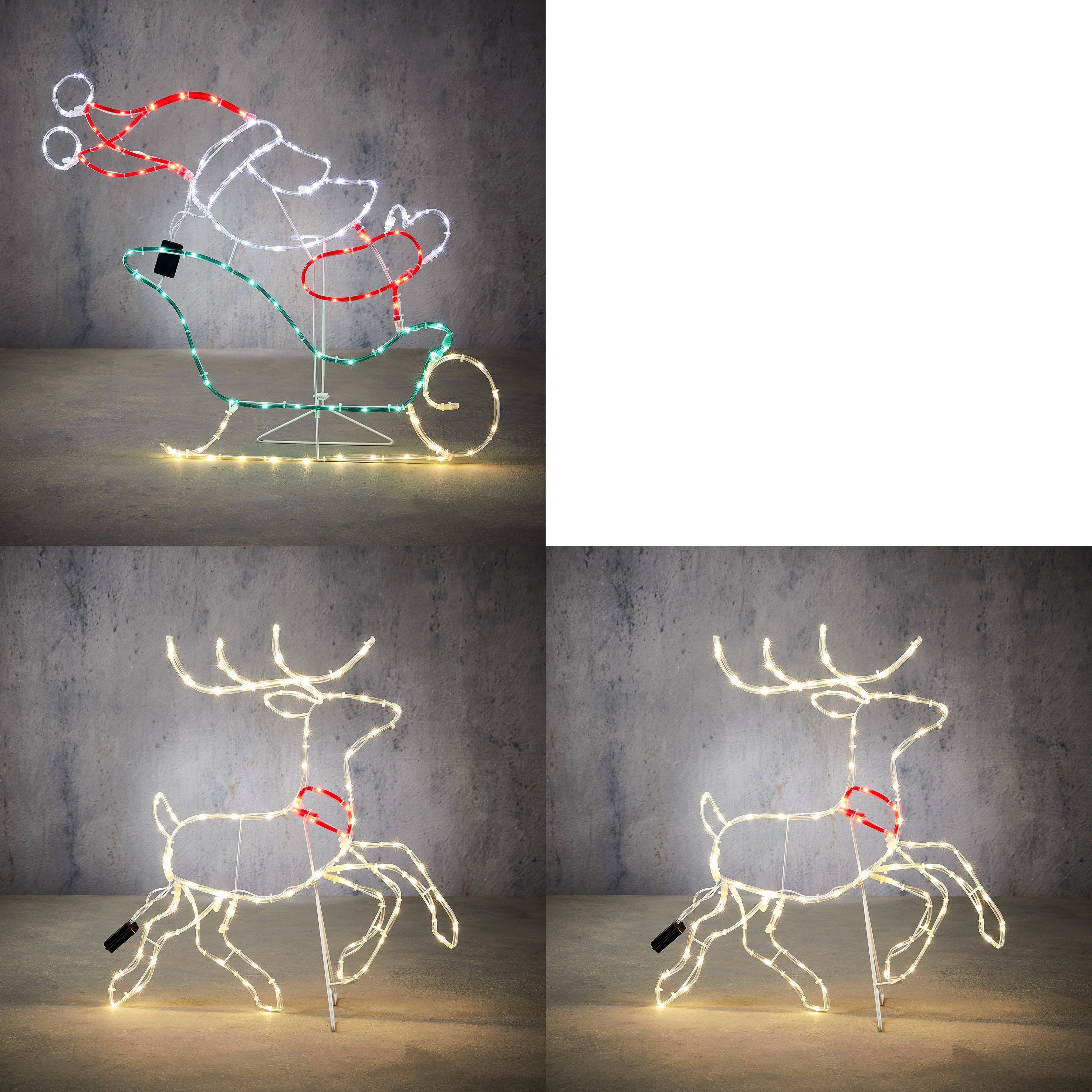 Luca Lighting Cuerda luminosa Papá Noel Ciervo Hierro Multicolor 309led IP44 L.69xl.60xH.3 cm 1,8 kg