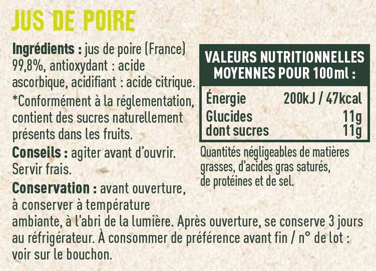 Les Sens du Terroir - Jus de poire 1 L - Les Sens du Terroir - Imagen 2
