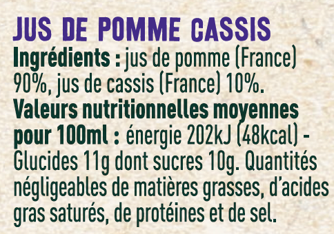Les Sens du Terroir - Jus de pomme-cassis 25 cl - Les Sens Du Terroir - Imagen 2