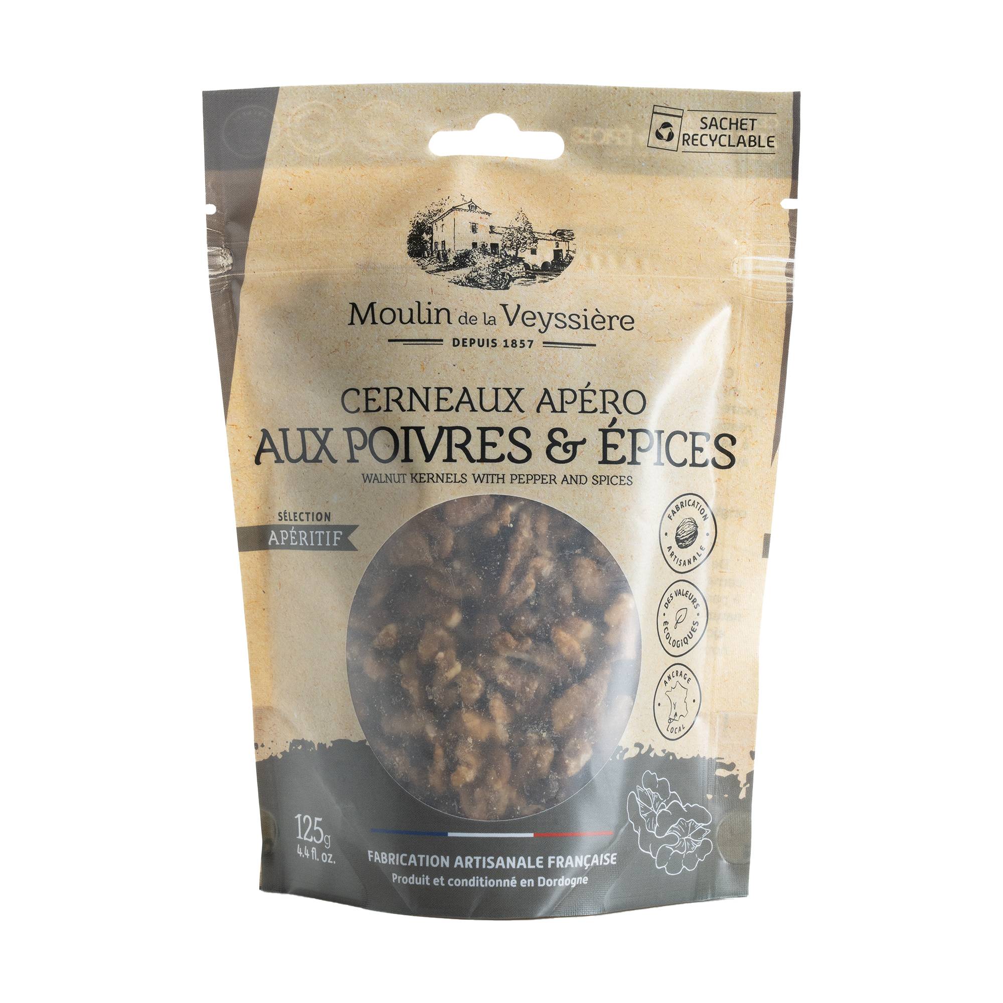 Moulin de la Veyssière - Moulin de la Veyssière - Cerneaux apéro aux poivres et épices - 125 g