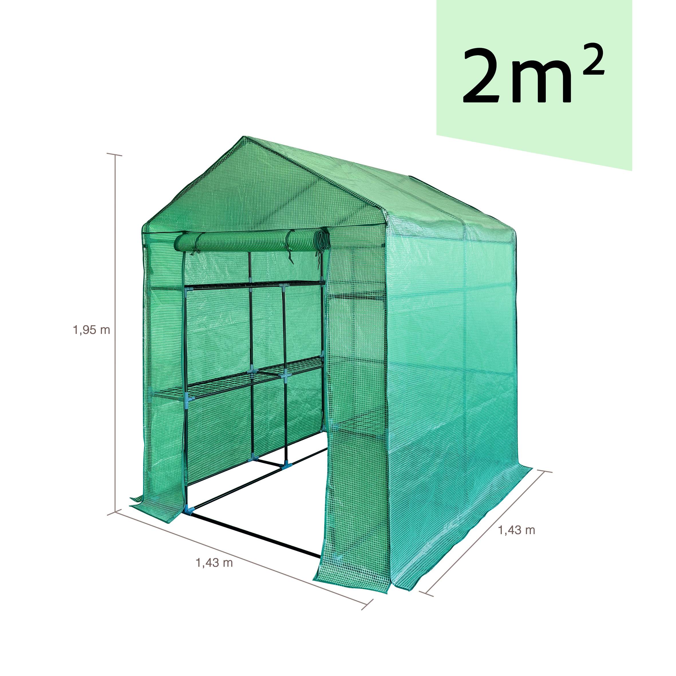 Invivo Nous On Sème - Serre de jardin 8 étagères 2m² - L. 1,43 x l. 1,43 x H. 1,95 m - INVIVO Nous on sème - Image 4