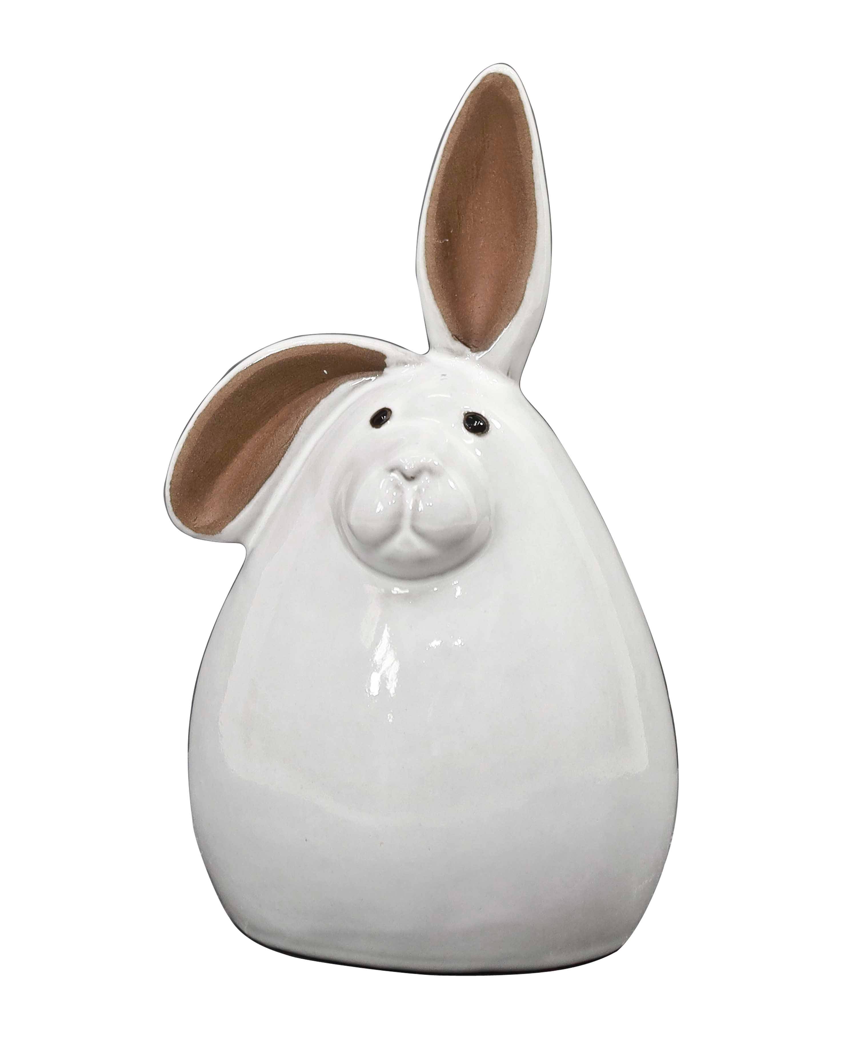 Ecloz - Figurine de jardin lapin en terre cuite émaillée - L. 14 cm - ECLOZ