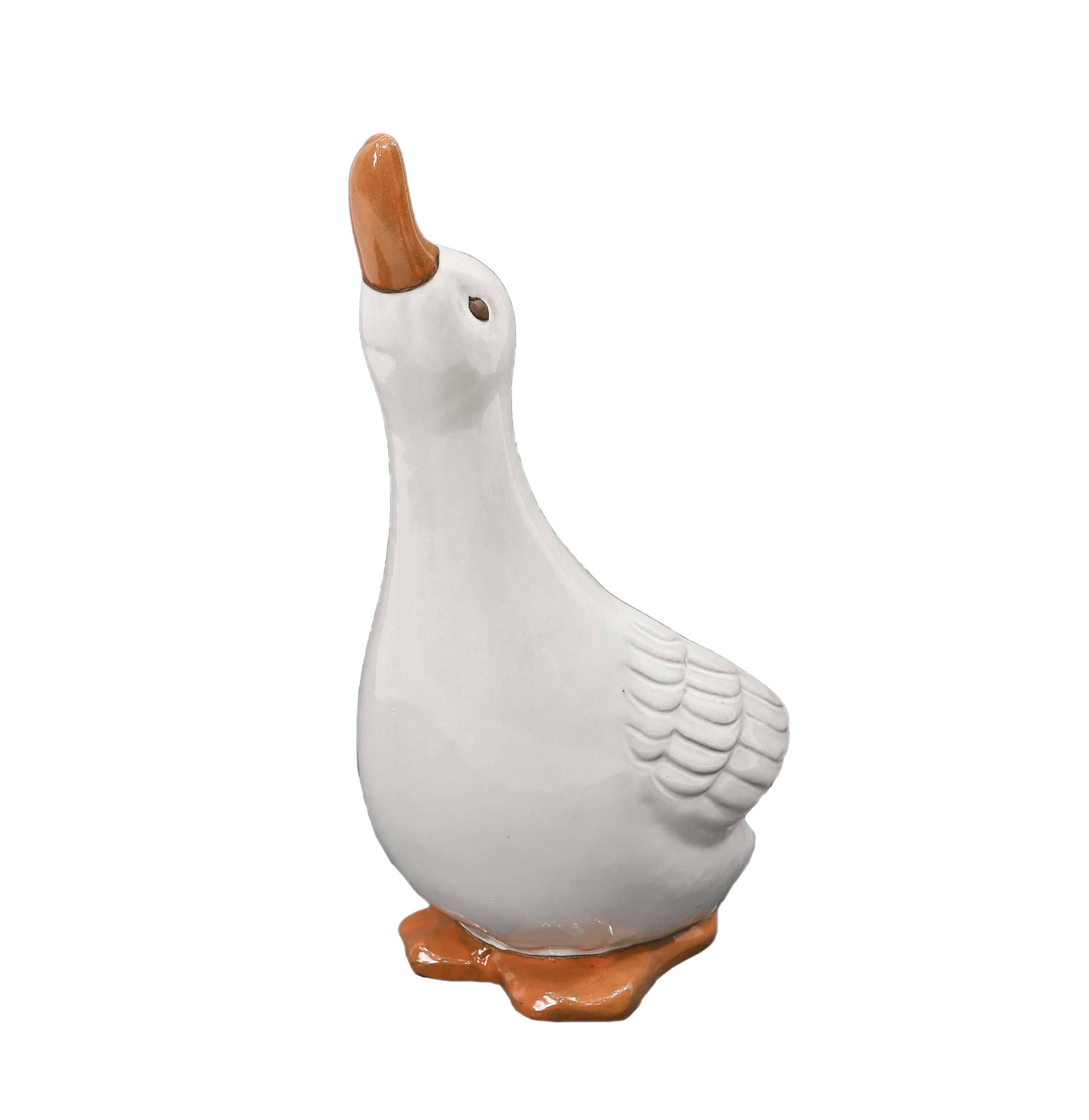 Ecloz - Figurine de jardin canard en terre cuite émaillée - L. 24 cm - ECLOZ