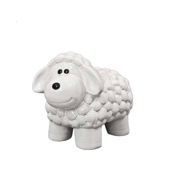Ecloz - Figurine de jardin mouton en terre cuite émaillée - L. 31,5 cm - ECLOZ