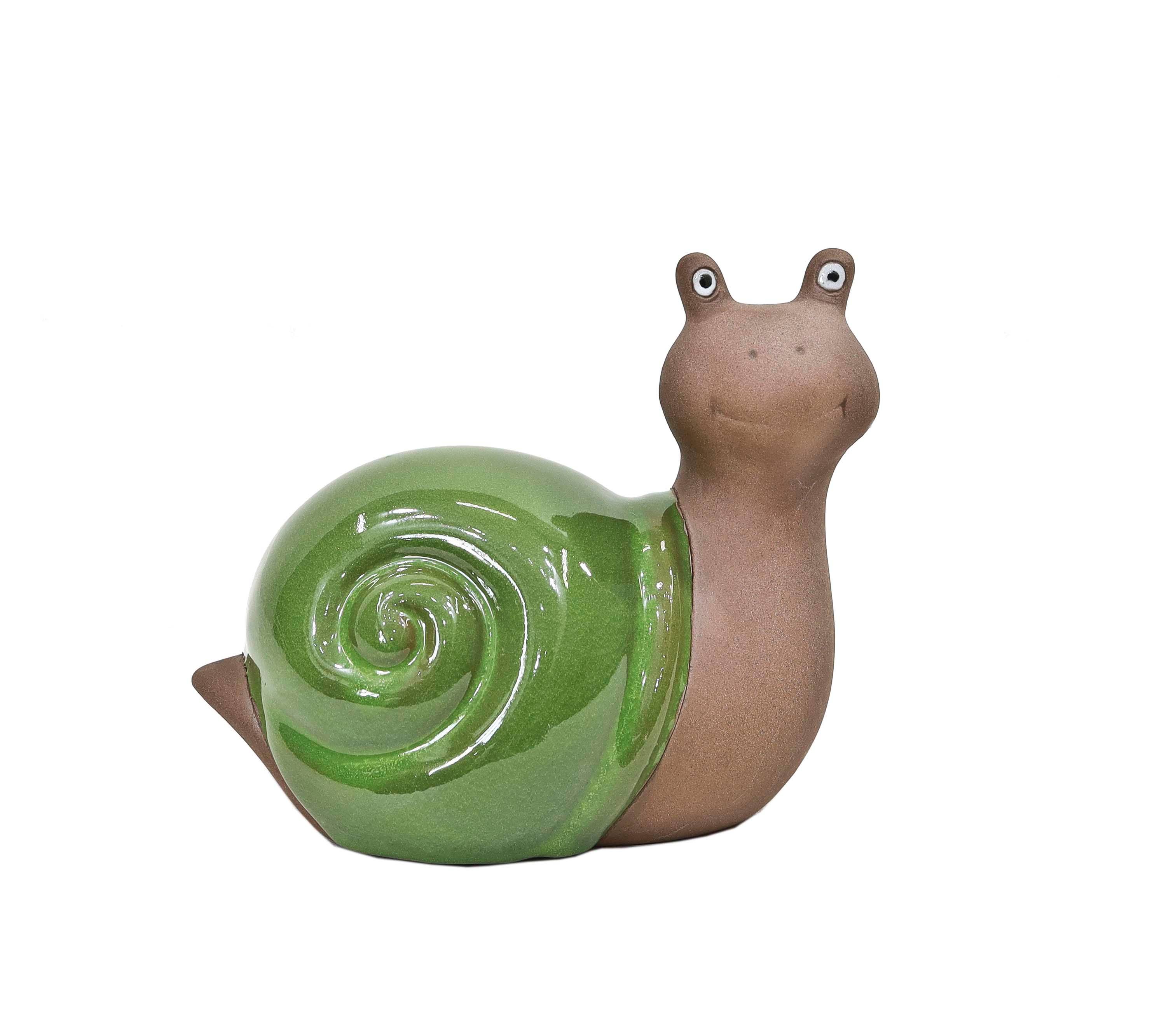 Ecloz - Figurine de jardin escargot en terre cuite émaillée - L. 18 cm - ECLOZ