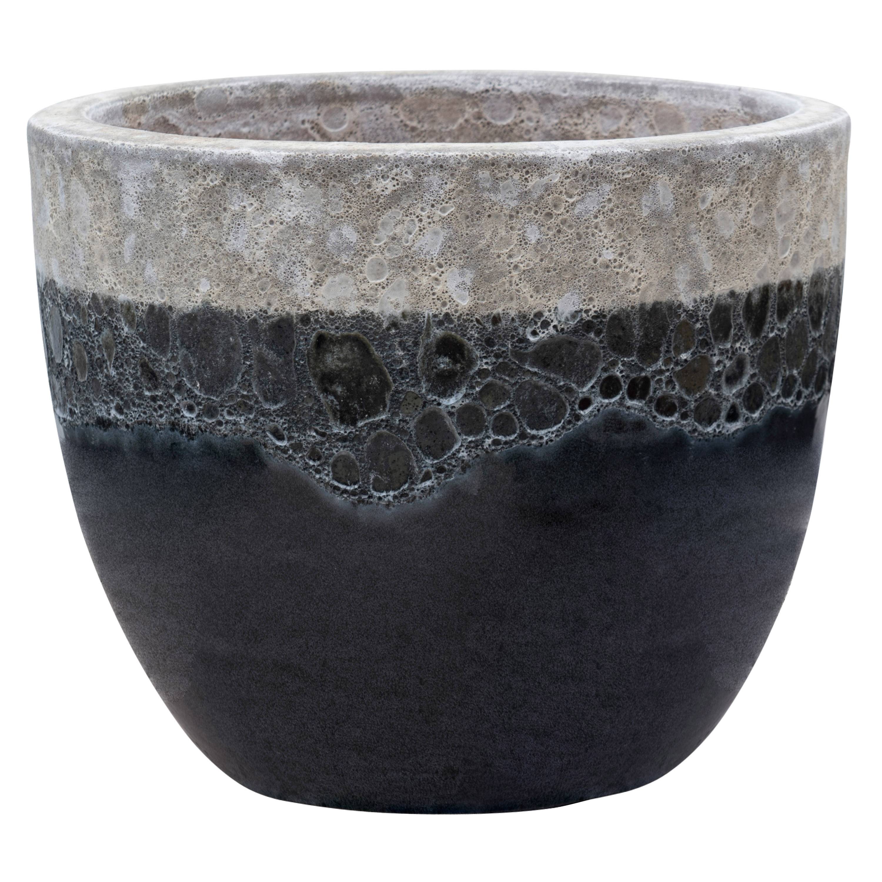 Ecloz - Pot OCEANO en terre cuite émaillée - écru et gris - Ø 43 cm - ECLOZ