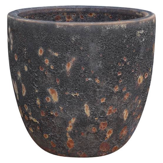 Ecloz - Pot PRAGA en terre cuite émaillée - éclats marron - Ø 22 cm - ECLOZ