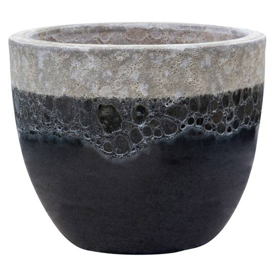 Ecloz - Pot OCEANO en terre cuite émaillée - écru et gris - Ø 33 cm - ECLOZ