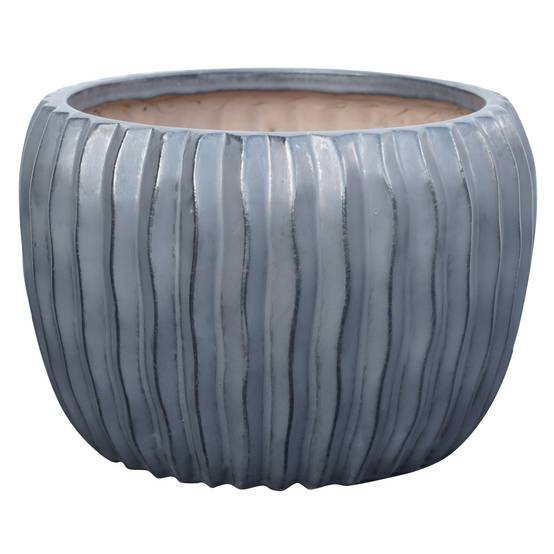 Ecloz - Pot BARREL en terre cuite émaillée - argenté - Ø 27 cm - ECLOZ