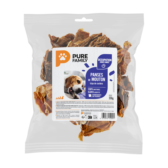 Pure Family - Sachet de friandises panses de mouton pour chien - 200 g - PURE FAMILY - Image 2