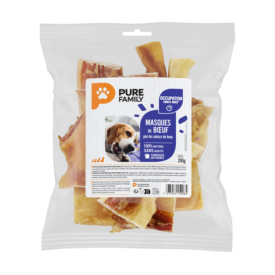 Pure Family - Sachet de friandises masques de bœuf pour chien - 200 g - PURE FAMILY - Image 2
