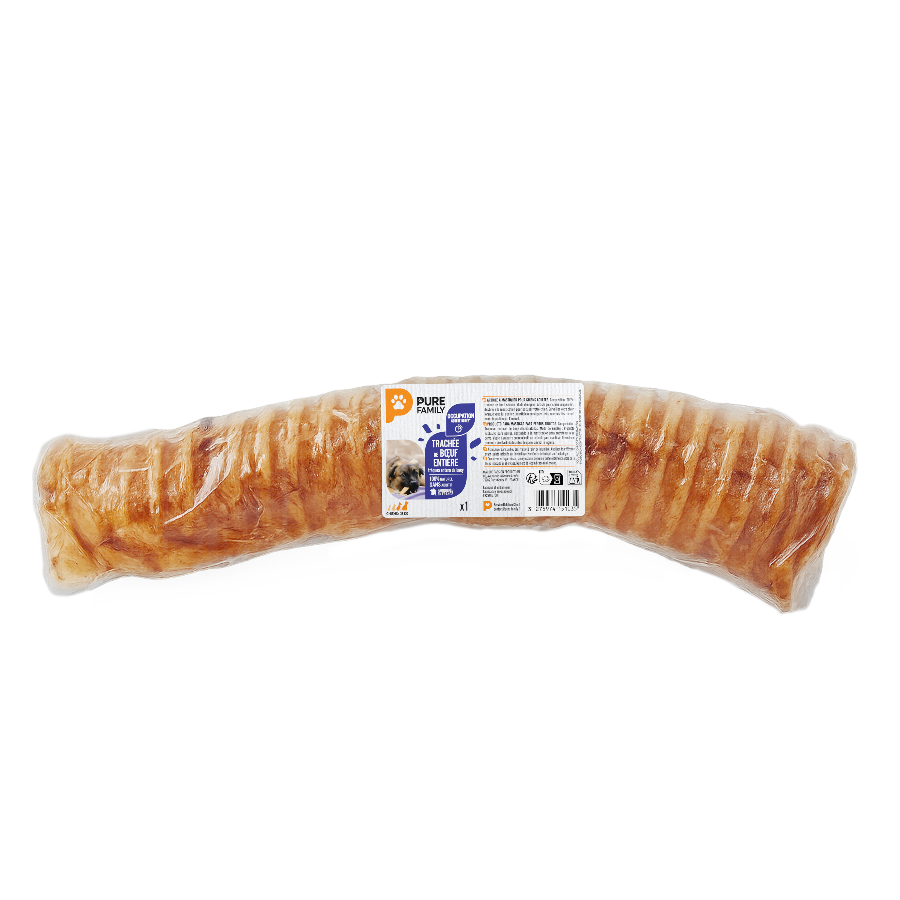 Pure Family - Trachée de bœuf entière pour chien - PURE FAMILY - Image 2