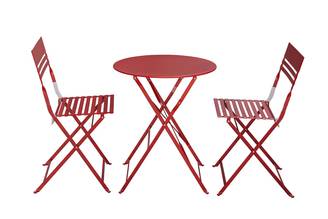 Ecloz - Salon de jardin balcon acier pliant 2 personnes cerise Faro ECLOZ