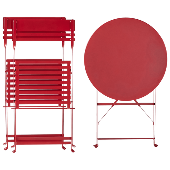 Ecloz - Salon de jardin balcon acier pliant 2 personnes cerise Faro ECLOZ - Image 8