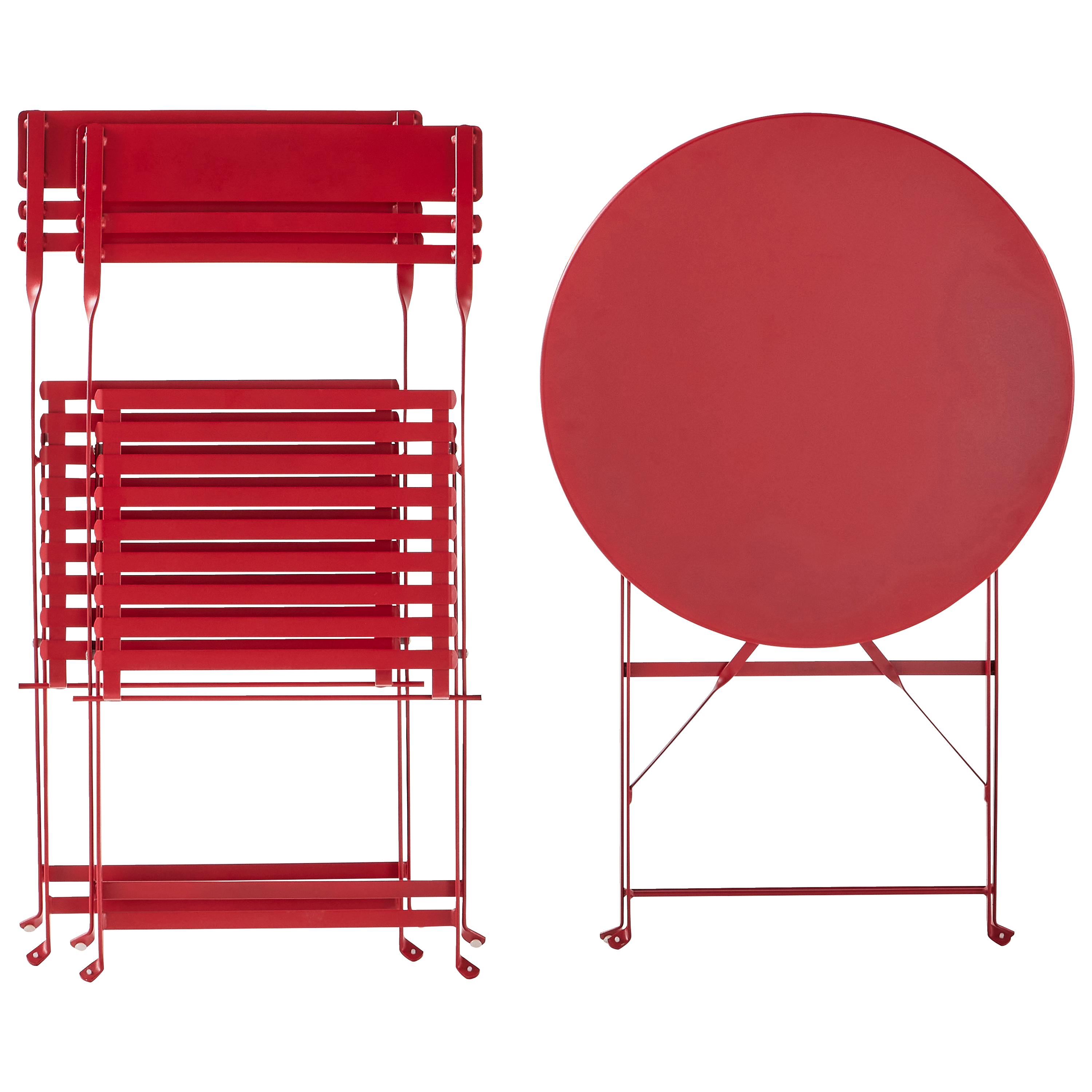 Ecloz - Salon de jardin balcon acier pliant 2 personnes cerise Faro ECLOZ - Image 8