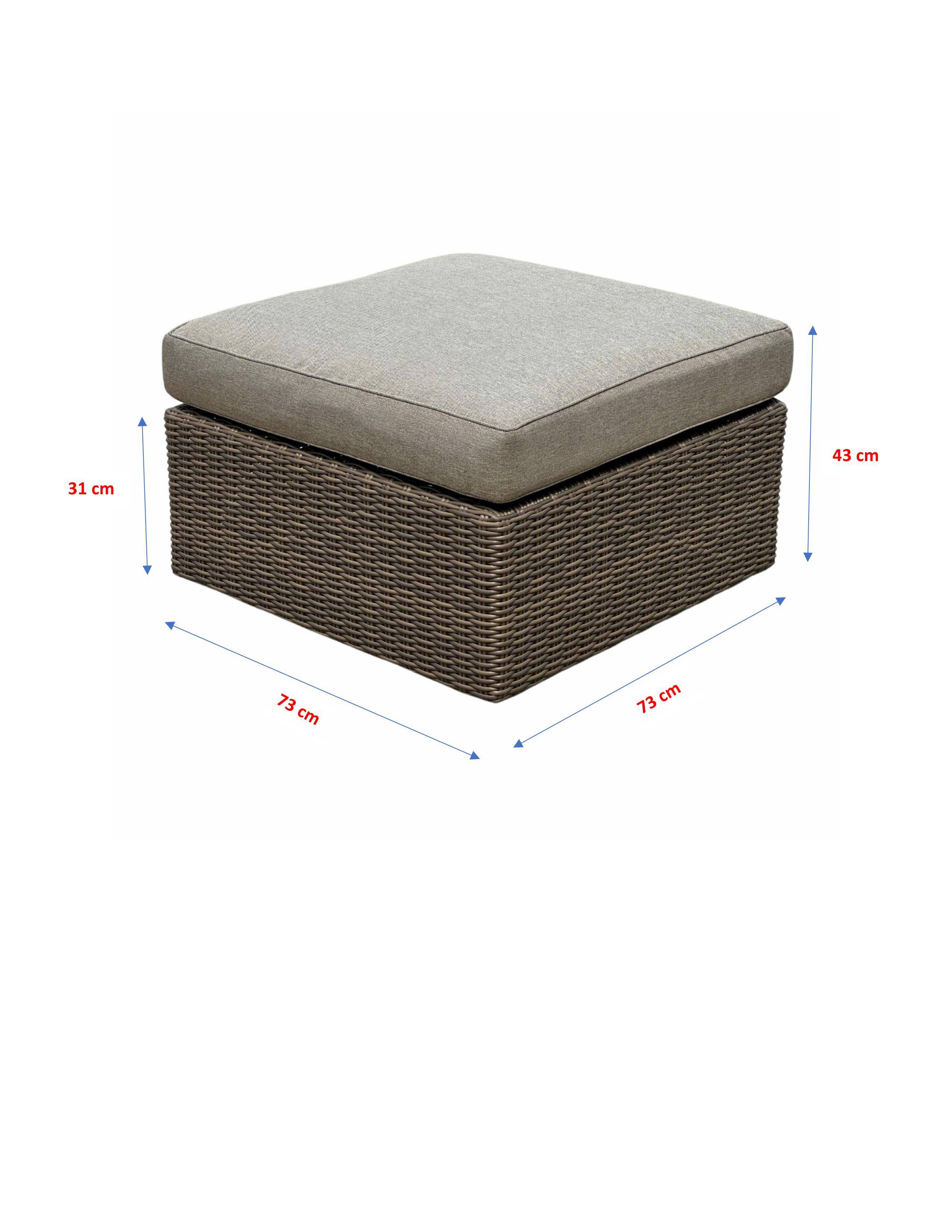 Ecloz - Pouf de jardin en résine tressée salon Bali naturel ECLOZ - Imagen 3