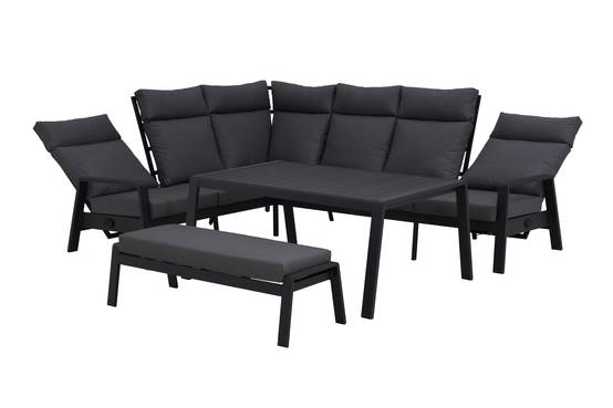 Ecloz - Salon de jardin détente angle alu polyester 9 places Francisco ECLOZ - Image 5