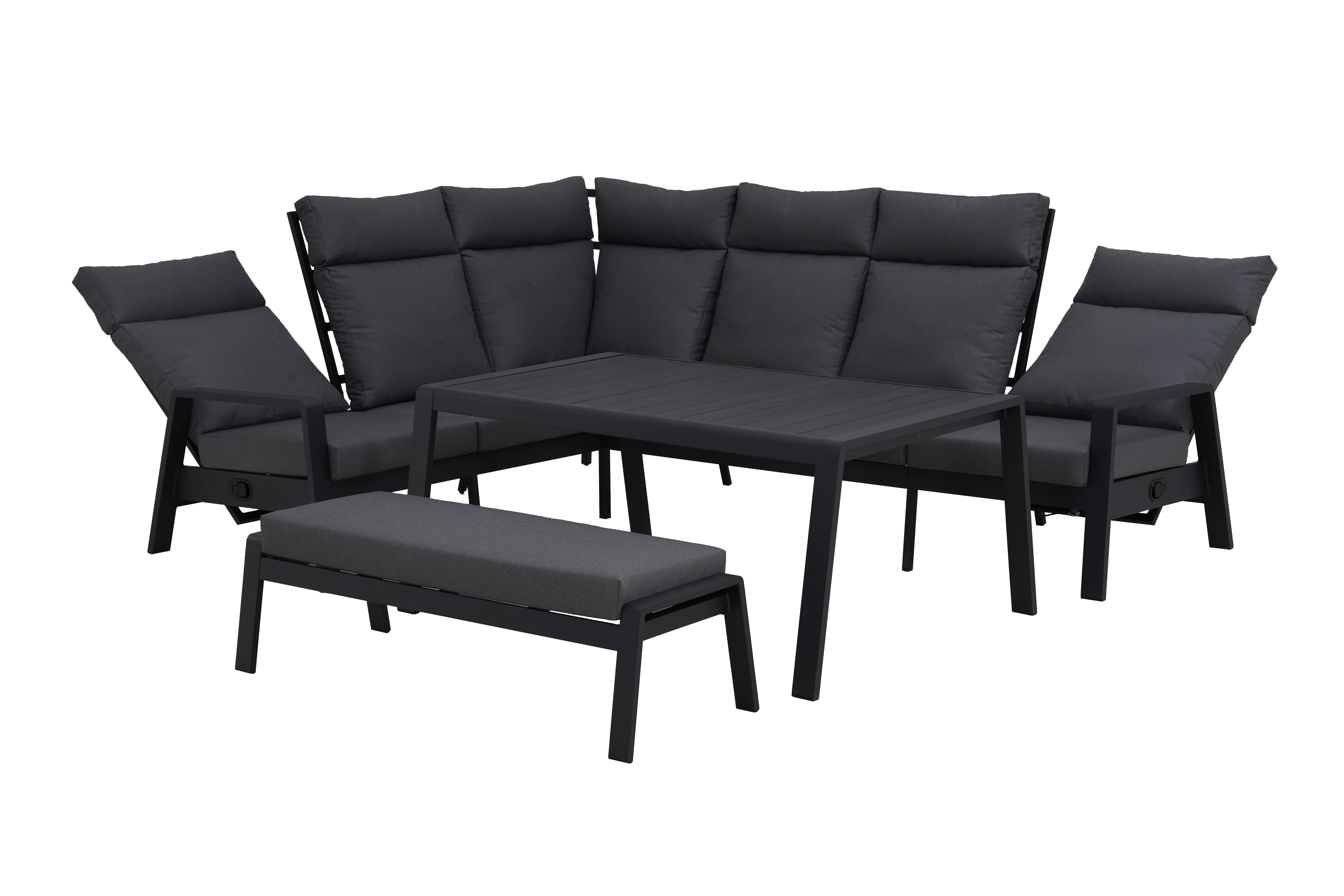 Ecloz - Salon de jardin détente angle alu polyester 9 places Francisco ECLOZ - Image 5