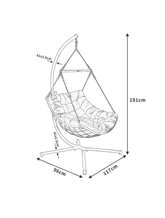 Ecloz - Fauteuil de jardin suspendu acier corde anthracite Fernande ECLOZ - Image 7