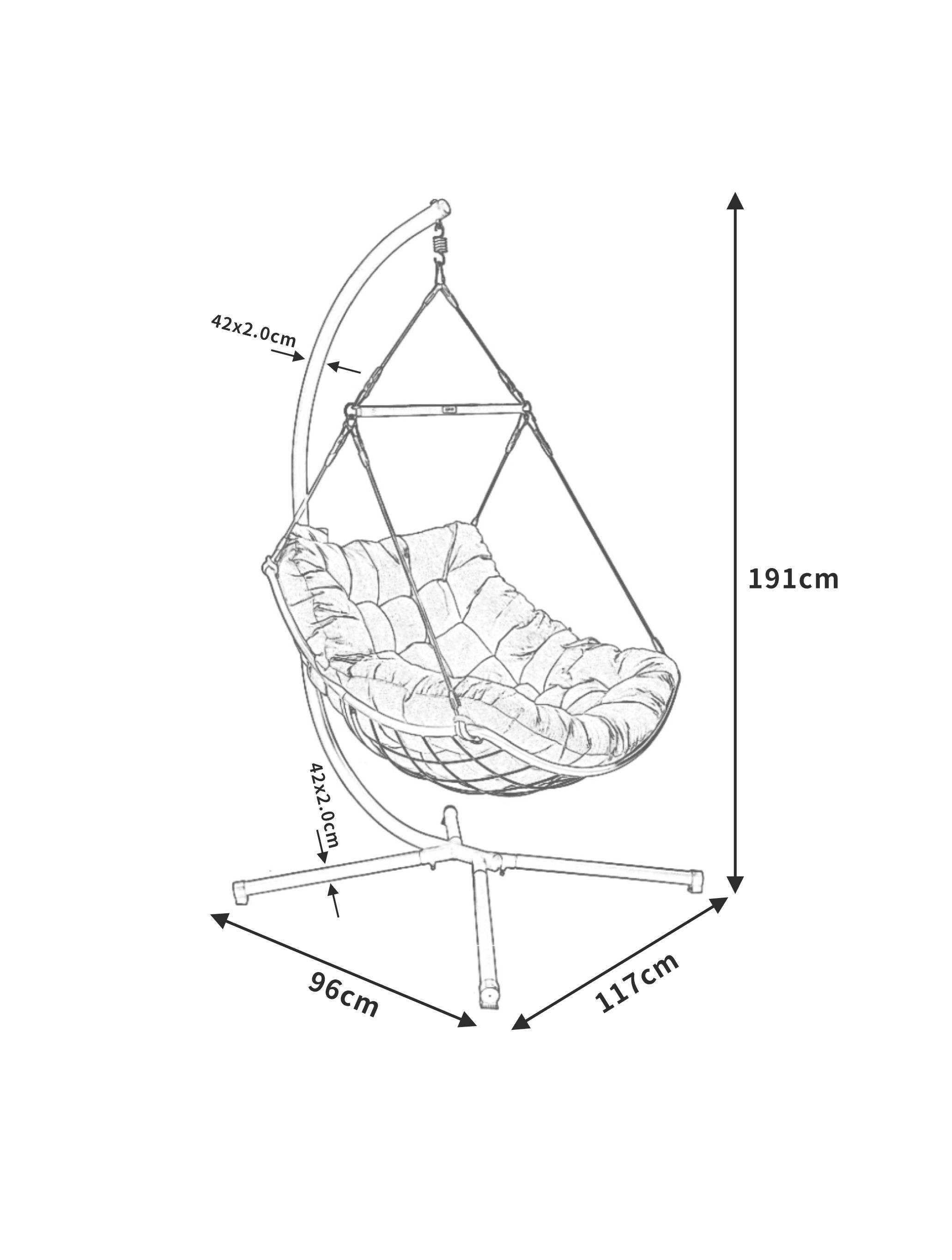 Ecloz - Fauteuil de jardin suspendu acier corde anthracite Fernande ECLOZ - Image 7