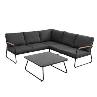 Ecloz - Salon de jardin d'angle détente acier 5 personnes anthracite Felix - ECLOZ