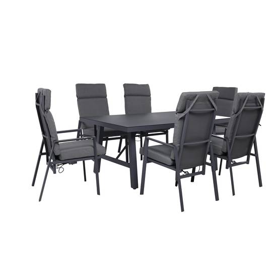 Ecloz - Salon de jardin repas alu polyester 6 personnes Fanon ECLOZ - Image 1