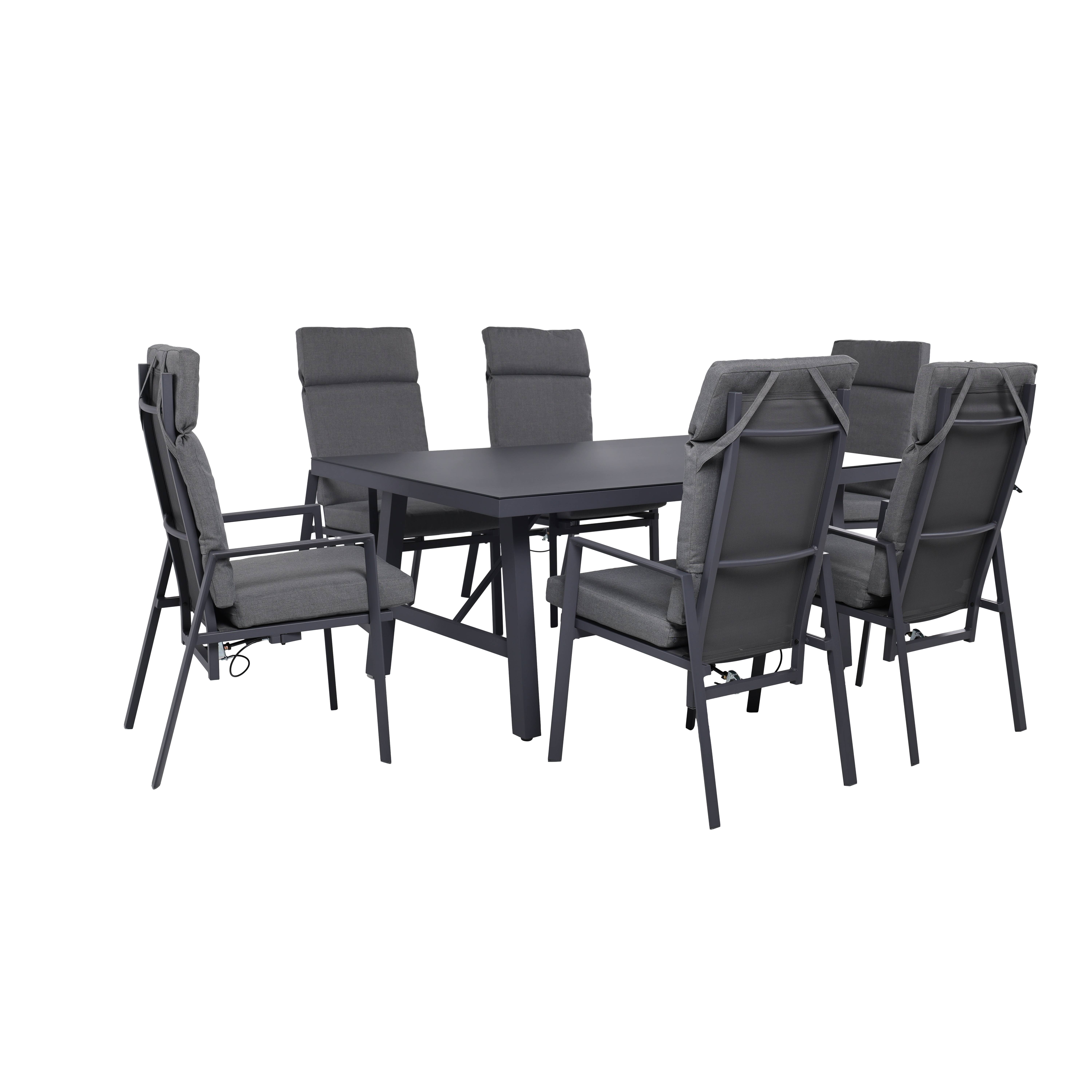 Ecloz - Salon de jardin repas alu polyester 6 personnes Fanon ECLOZ - Imagen 1