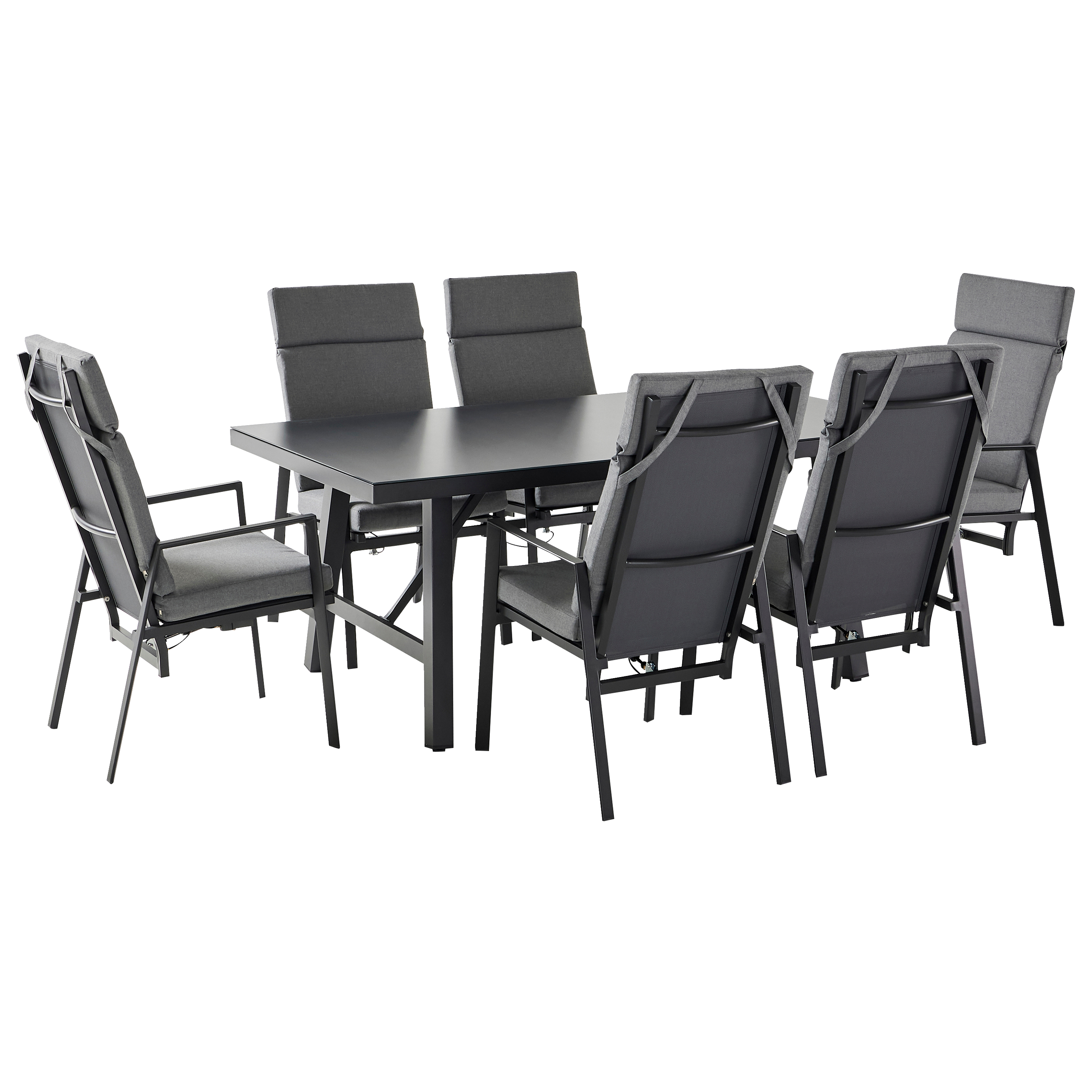 Ecloz - Salon de jardin repas alu polyester 6 personnes Fanon ECLOZ - Imagen 4