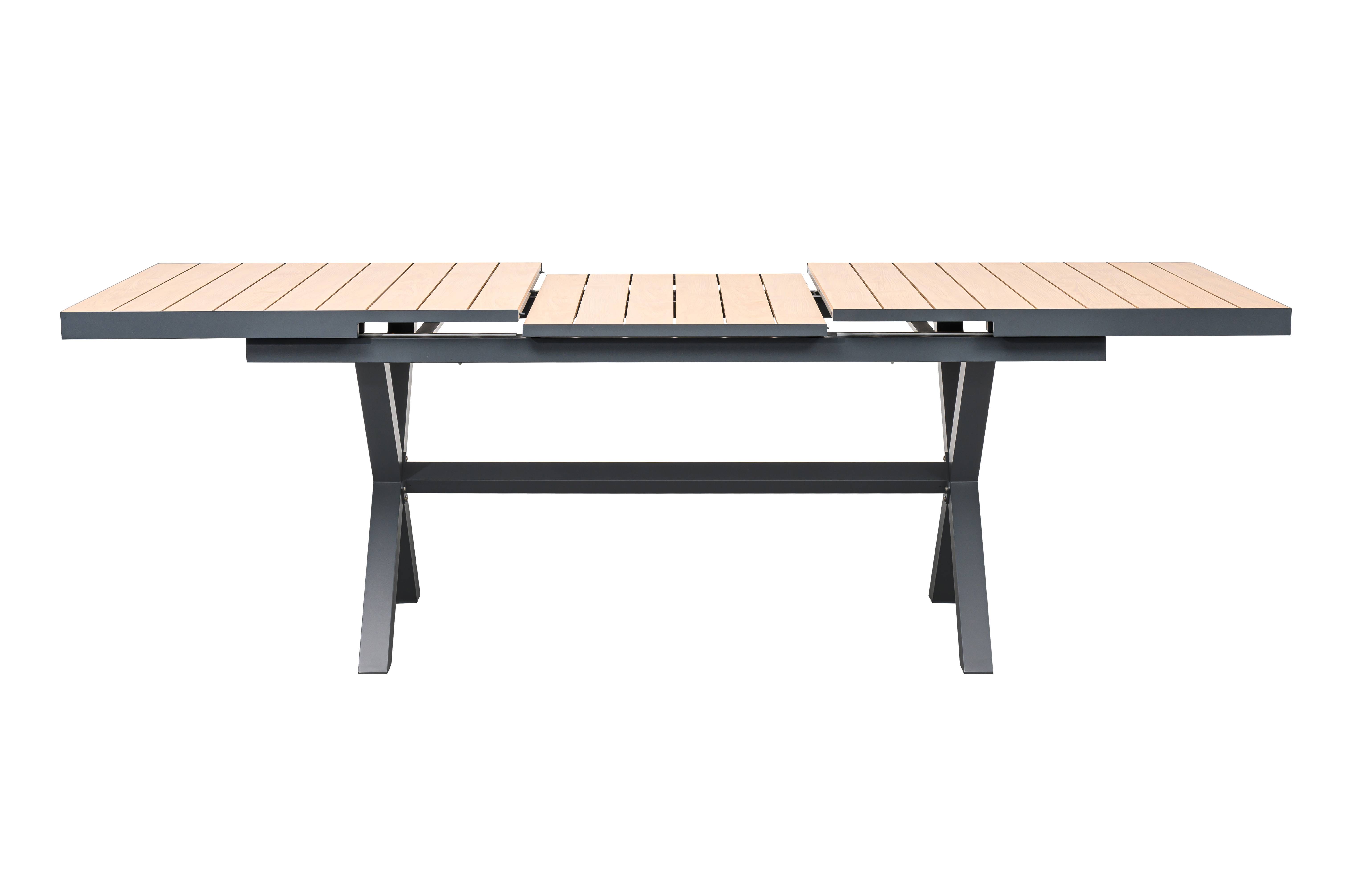 Ecloz - Table de jardin rectangulaire extensible 8/10 personnes effet bois Fargo ECLOZ - Image 9