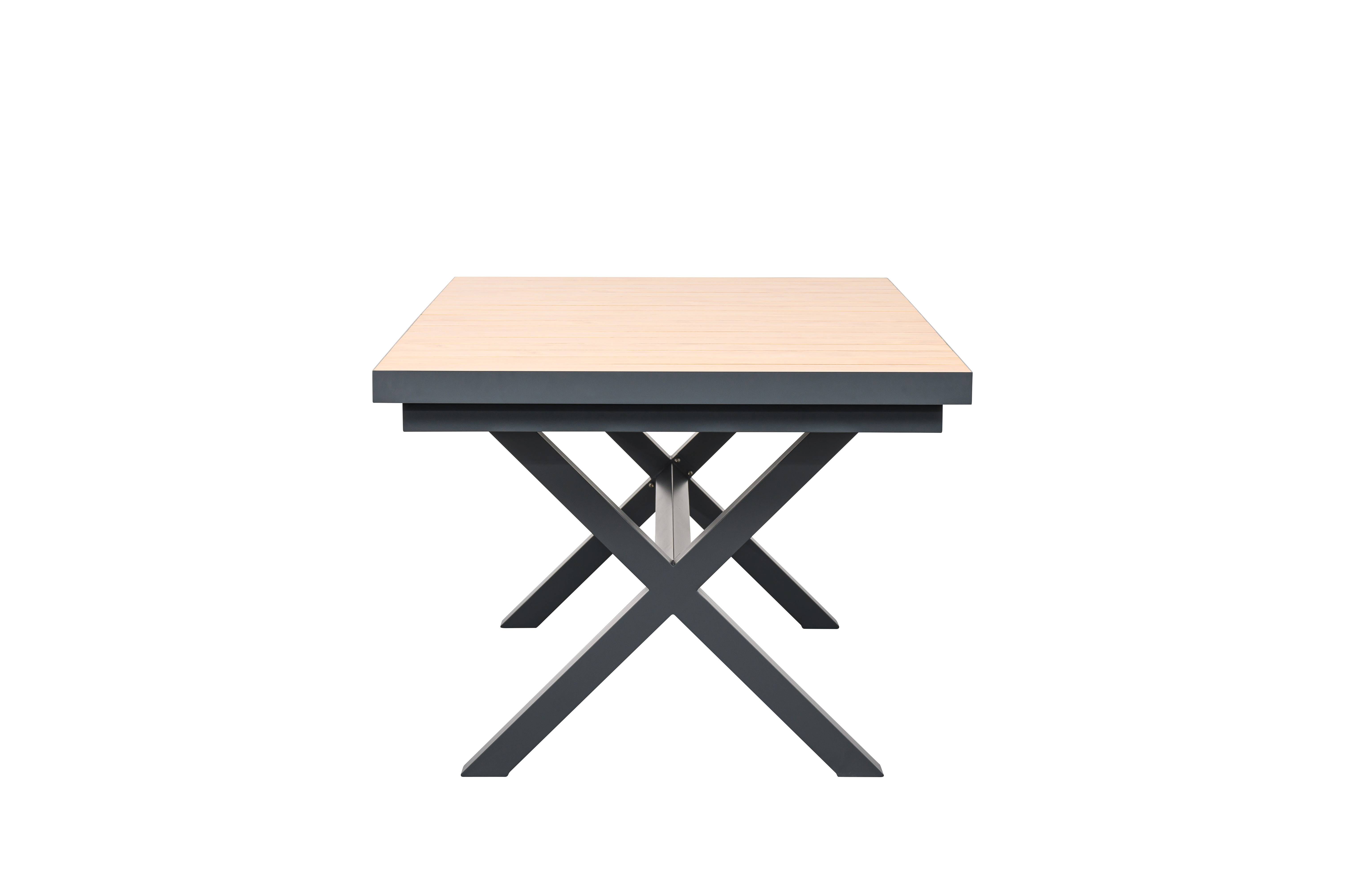 Ecloz - Table de jardin rectangulaire extensible 8/10 personnes effet bois Fargo ECLOZ - Image 4