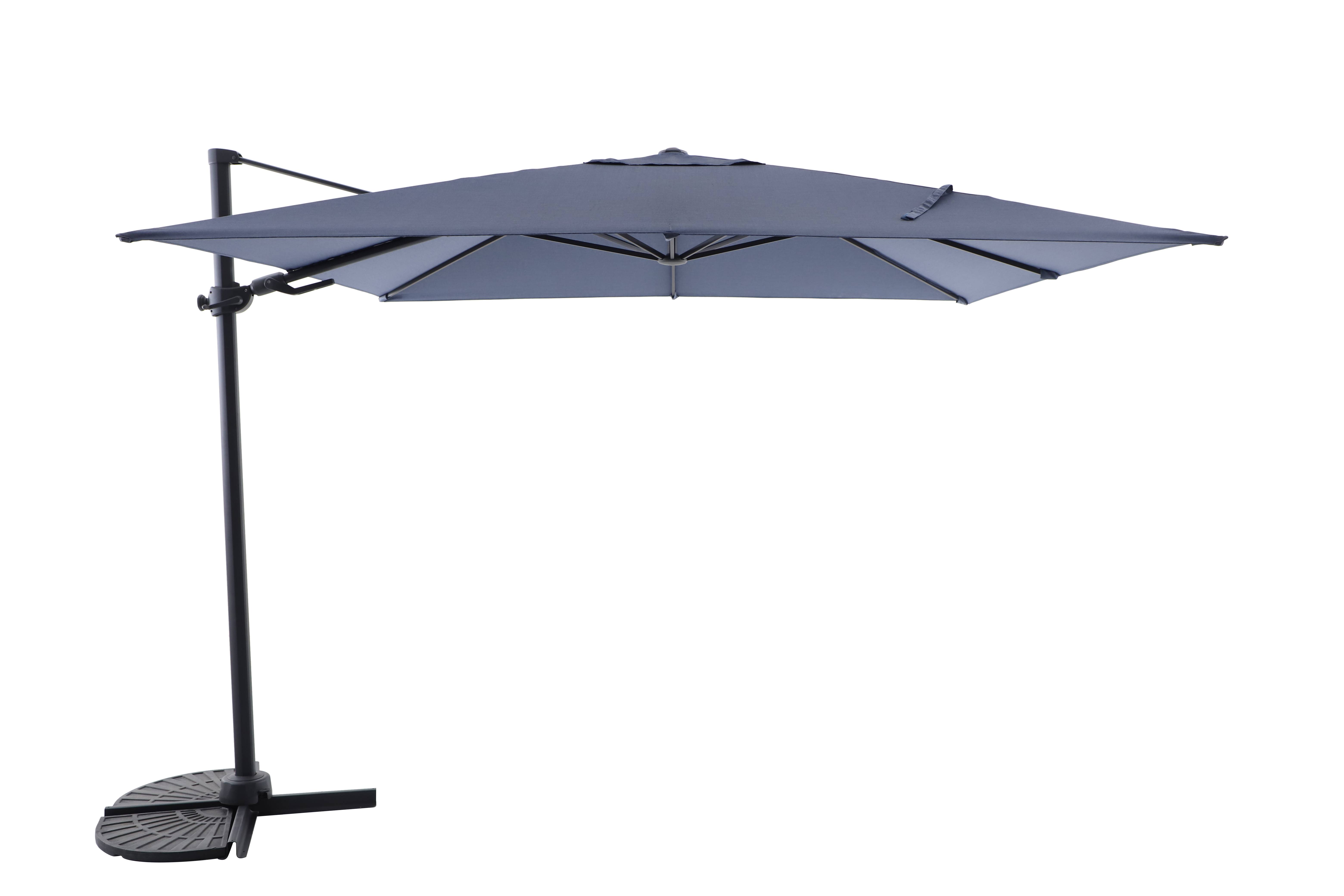 Ecloz - Parasol déporté inclinable carré polyester 3x3M 220g/m² anthracite Eren ECLOZ