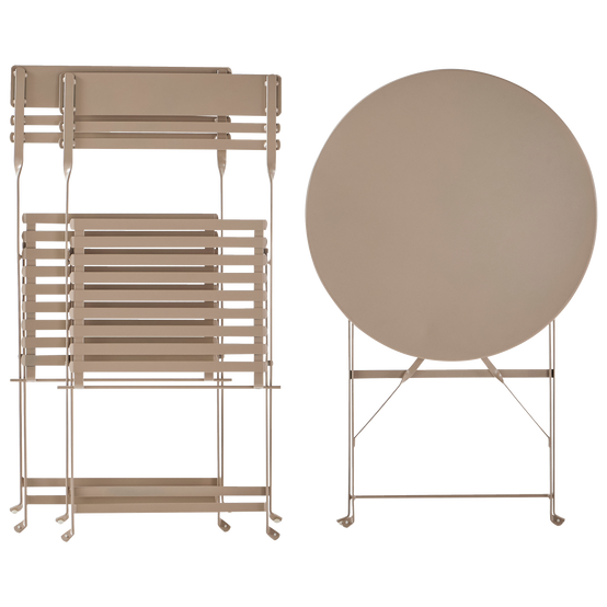 Ecloz - Salon de jardin balcon acier pliant 2 personnes taupe Faro ECLOZ - Image 10