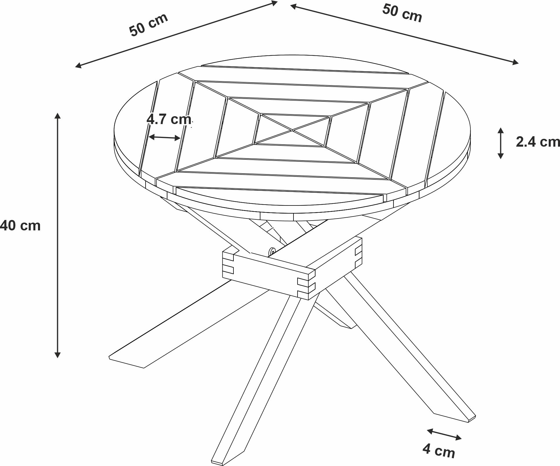 Ecloz - Table d'appoint de jardin en bois Faustine ECLOZ - Imagen 4