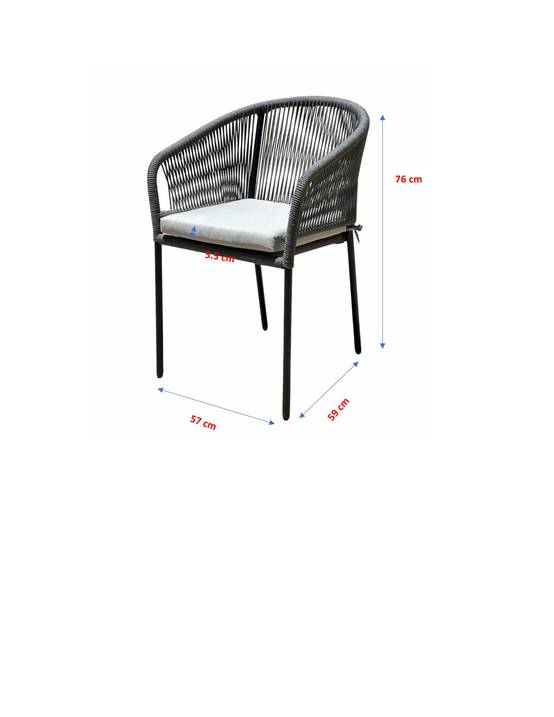 Ecloz - Fauteuil de jardin acier corde anthracite Fancy ECLOZ - Image 5