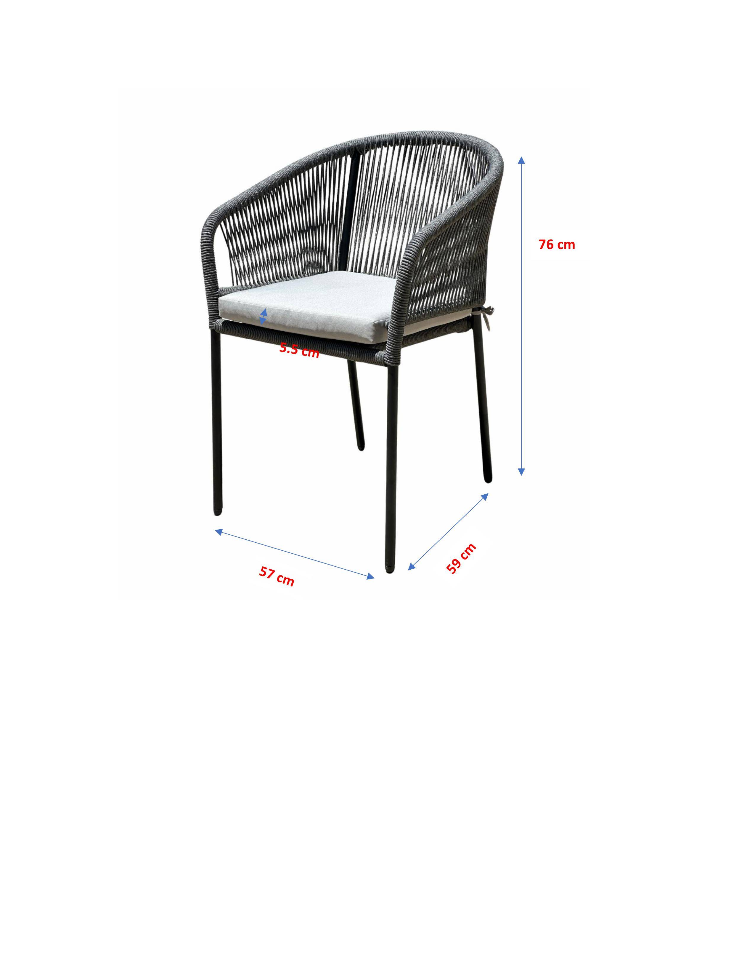 Ecloz - Fauteuil de jardin acier corde anthracite Fancy ECLOZ - Image 5