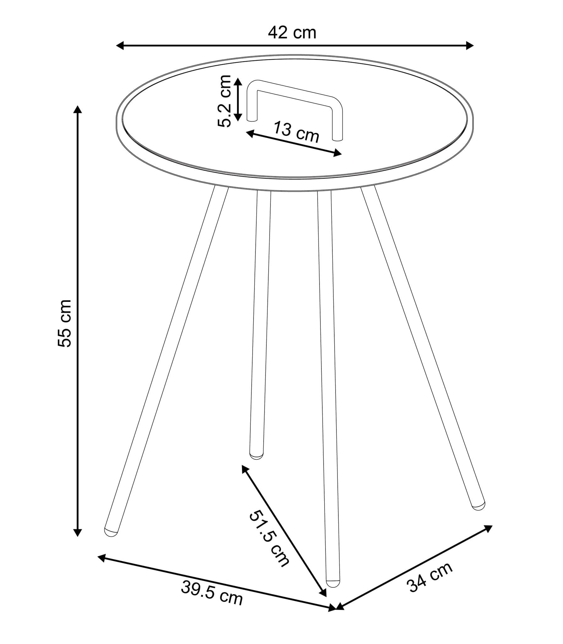 Ecloz - Table d'appoint de jardin acier avec poignée taupe Elba ECLOZ - Imagen 2