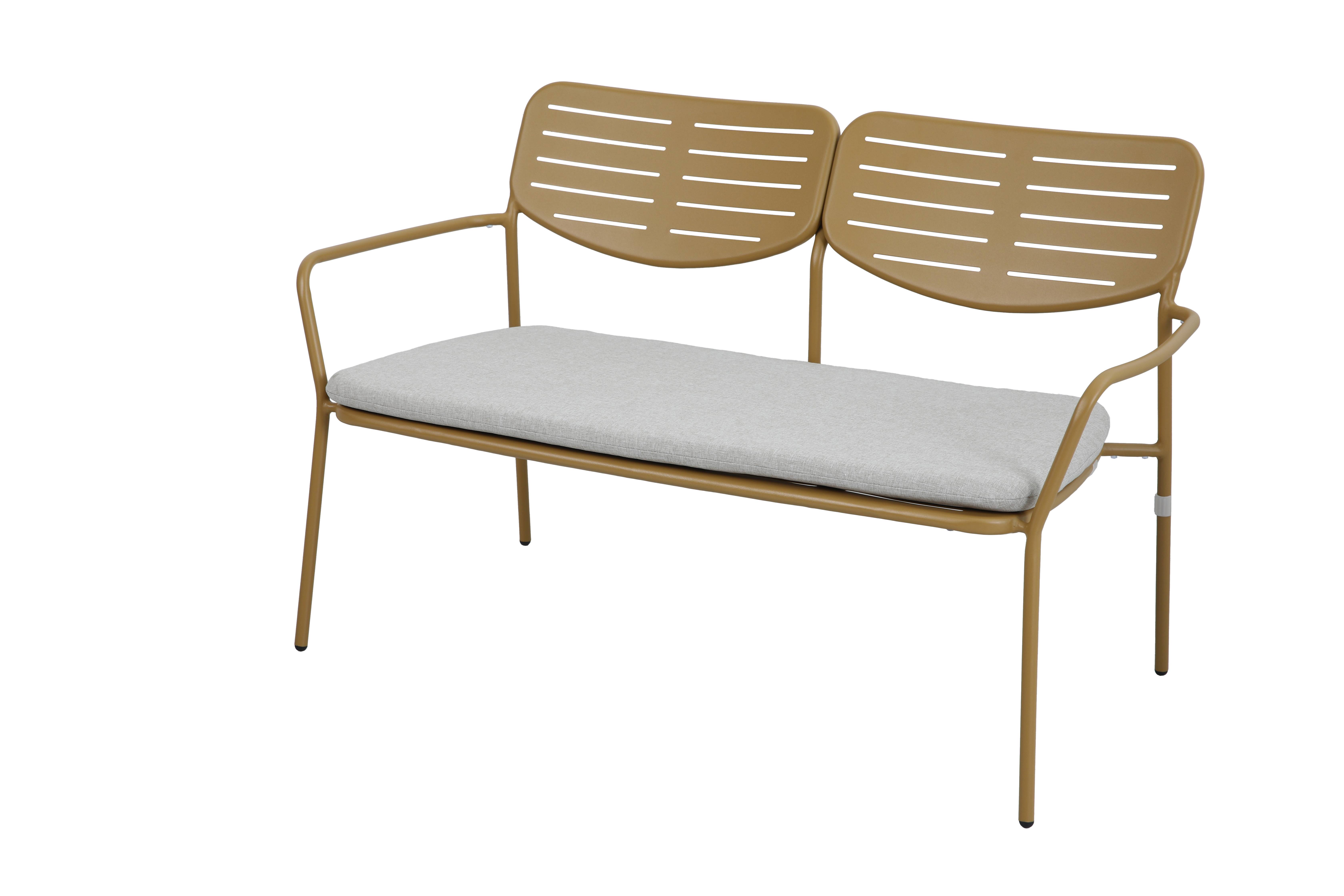 Ecloz - Banc de jardin acier 2 places ocre Eline ECLOZ - Imagen 1
