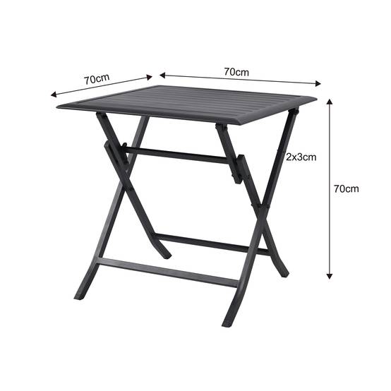 Ecloz - Table de jardin rectangulaire pliante aluminium 2 personnes Ferrand anthracite ECLOZ - Image 2